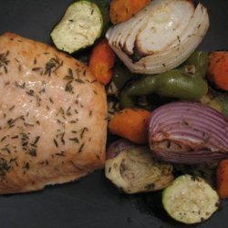 Salmon With Roasted Vegetables recipe