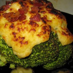 Broccoli With Cheese and Bacon Topping recipe