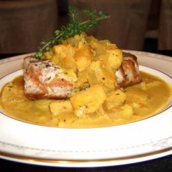 Pork Chops With Curried Apple-Onion Sauce recipe