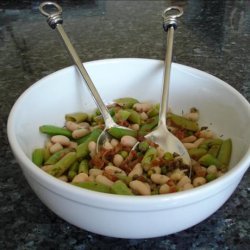 Beans and Sugar Snap Peas With Lemon & Capers recipe