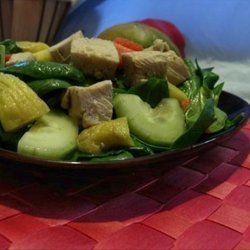 Mango, Chicken and Spinach Salad recipe