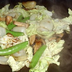 Chinese Cabbage, Snow Pea and Mushroom Stir-Fry recipe