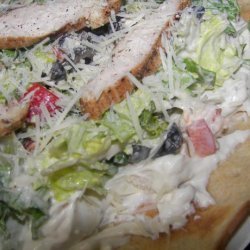 Chicken Caesar Salad Pizza, Pampered Chef recipe