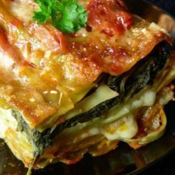 Lasagna Florentine With Sun-Dried Tomato Marinara recipe