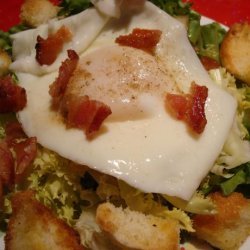 Baby Frisée With Poached Egg and Pancetta recipe
