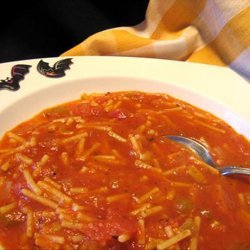 Vermicelli and Paprika Soup (Dweda Zaara) recipe