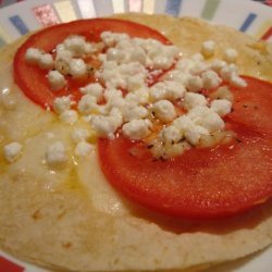 Thin Crisp Tortilla Pizzas With Tomatoes & Goat Cheese recipe