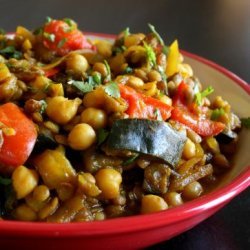 Moroccan Eggplant With Garbanzo Beans recipe