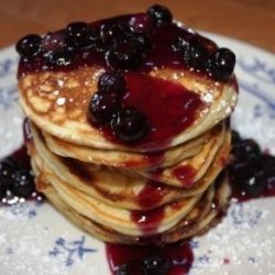 Lemon Ricotta Pancakes With Warm Blueberry Compote recipe