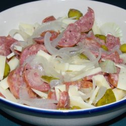 Wurst Salat (Pork Sausage and Cheese Salad) recipe