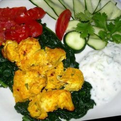 Chicken Tikka With Baby Spinach and Tomatoes recipe