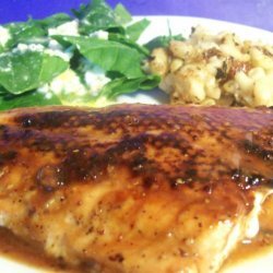 Pan Roasted Salmon Steaks With Sherry Vinegar- Honey Glaze recipe