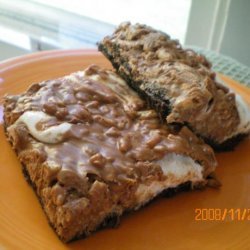 Deluxe Baked Marshmallow Peanut Butter Rice Krispies Squares Bar recipe