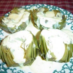Artichokes With Lemon Rosemary Sauce recipe