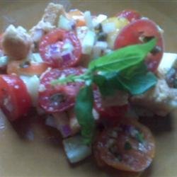 Tomato-Bread Salad with Basil and Capers recipe