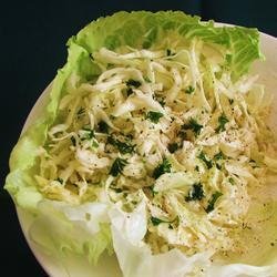 Cabbage Salad with Lemon-Garlic Dressing recipe