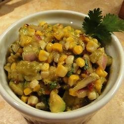 Grilled Corn and Poblano Salad with Chipotle Vinaigrette recipe