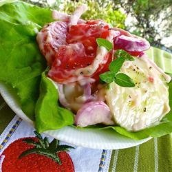 Creamy Cucumber and Tomato Salad recipe