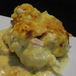 Baked Cauliflower & Cheese With Bacon recipe