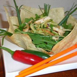 Thai Chicken Salad in a Spring Roll Bowl recipe