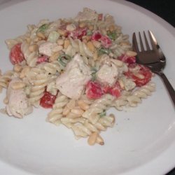 Pasta with Pesto and Poached Chicken recipe