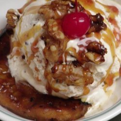 Grilled Pineapple Topped With Ice Cream and Candied Walnuts recipe