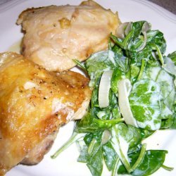 Chicken With Creamy Spinach and Shallots recipe