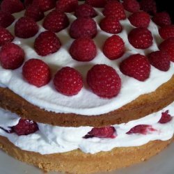Classic Sponge Cake With Raspberries and Cream Filling recipe