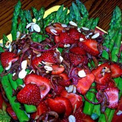 Spring Asparagus and Strawberry Salad With a Caramel Drizzle recipe