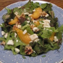 Red Leaf Lettuce With Peach and Fresh Chevre recipe