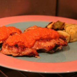 Pan-Fried Chicken With Red Pepper Pesto recipe