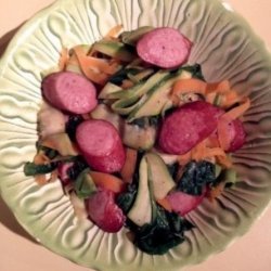 Vegetable Ribbons With Turkey Sausage recipe