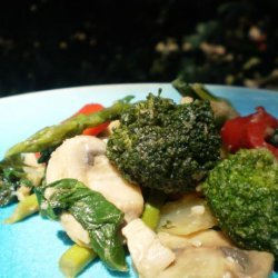 Bea's Shrimp and Green Veggie Stir Fry With Mushrooms recipe