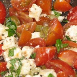Feta, Tomato, Basil and Olive Salad recipe