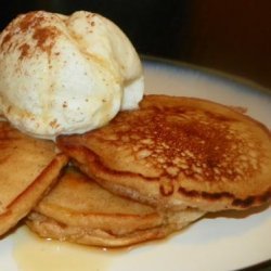 Cinnamon Pancakes With Ice-Cream and Maple Syrup recipe