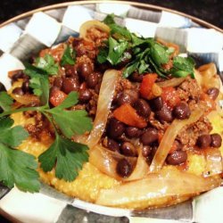 Pumpkin Polenta With Chorizo and Black Beans recipe