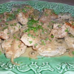 Simmered Pork with Mustard-Caper Sauce recipe