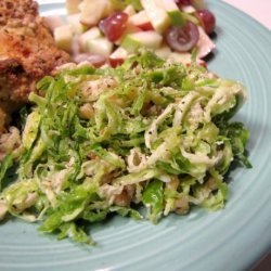 Shaved Brussels Sprout Slaw With Walnuts and Romano recipe