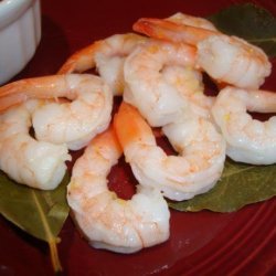 Poached Shrimp With Bay Leaves and Lemon recipe