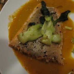 Roast Salmon With Thai Red Curry and Bok Choy recipe