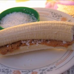 Coconut Draped Peanuty Banana recipe