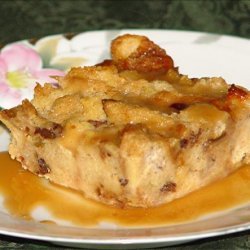 Cranberry and Raisin Bread Pudding With Caramel Sauce recipe