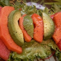 Mexican Watermelon & Papaya Salad With Tequila Vinaigrette recipe