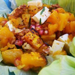 Salad of Warm Butternut Squash, Pomegranate and Greens recipe