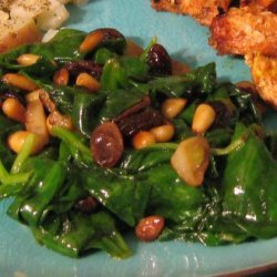 Spinach With Raisins and Pine Nuts (Espinacs a La Catalana) recipe