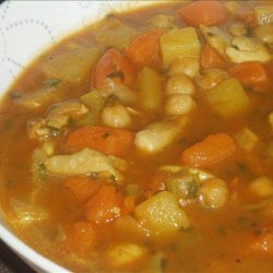 Fragrant Chicken Soup With Chickpeas and Vegetables recipe