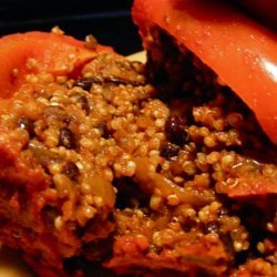 Black Bean, Mushroom & Quinoa Stuffed Bell Peppers recipe