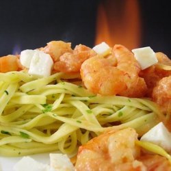 Tagliatelle With a Simple Sweet Tomato Sauce and Shrimps recipe