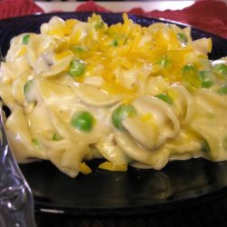 Creamy Chicken and Peas Noodle Toss recipe