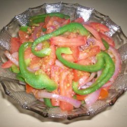 Sauteed Onion, Green Pepper, & Tomato Salad recipe